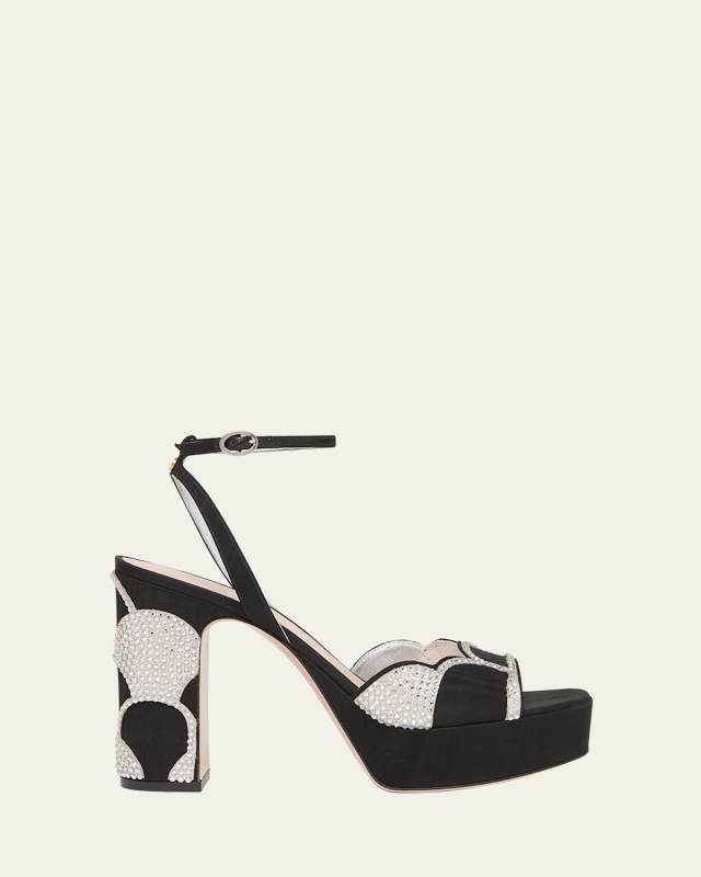 Bowow Strass Scallop Platform Sandals